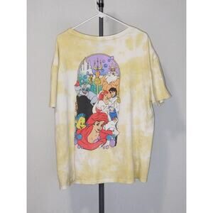 Gently Used Disney Little Mermaid T-Shirt XL – Yellow & White Tie-Dye